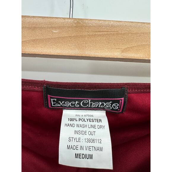 Exact Change Y2K Red Floral Midi Skirt Size M NWT Deadstock Vampire Whimsigoth - Picture 6 of 6